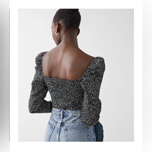 & OTHER STORIES Puff Sleeve Polka Dot Top Size 4 - Picture 4 of 11